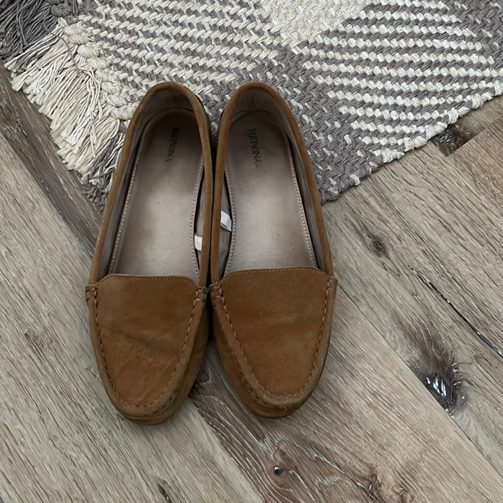 Tan Merona Loafers, Size 10